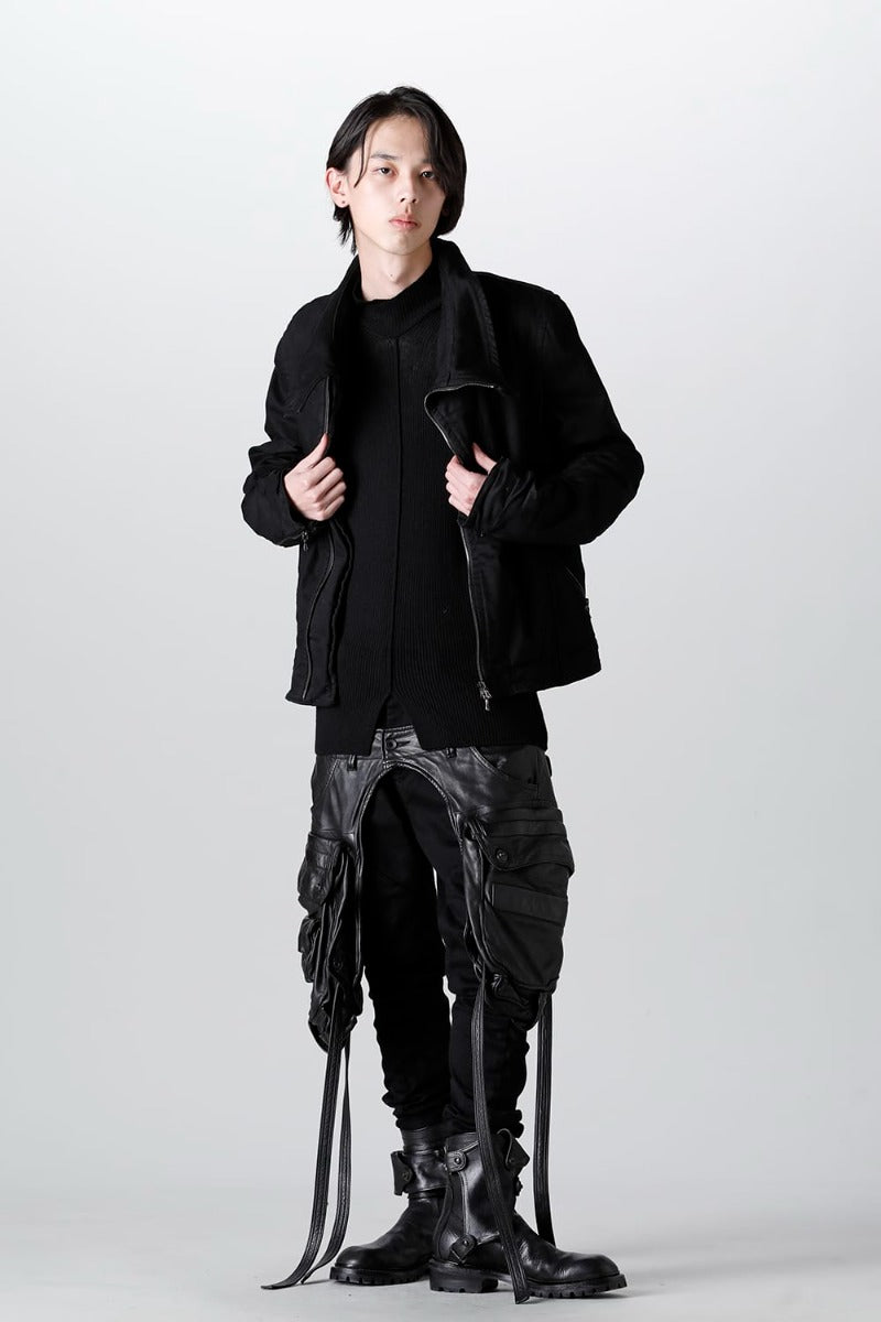 10オンストレッチデニム ジャットネックW ジャケット