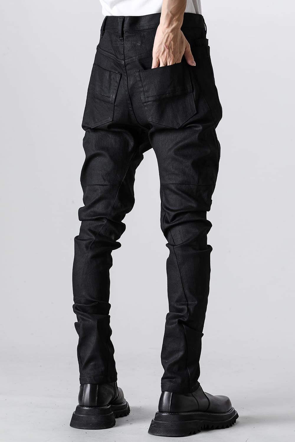 10.5oz ストレッチデニム シームド スキニーパンツ