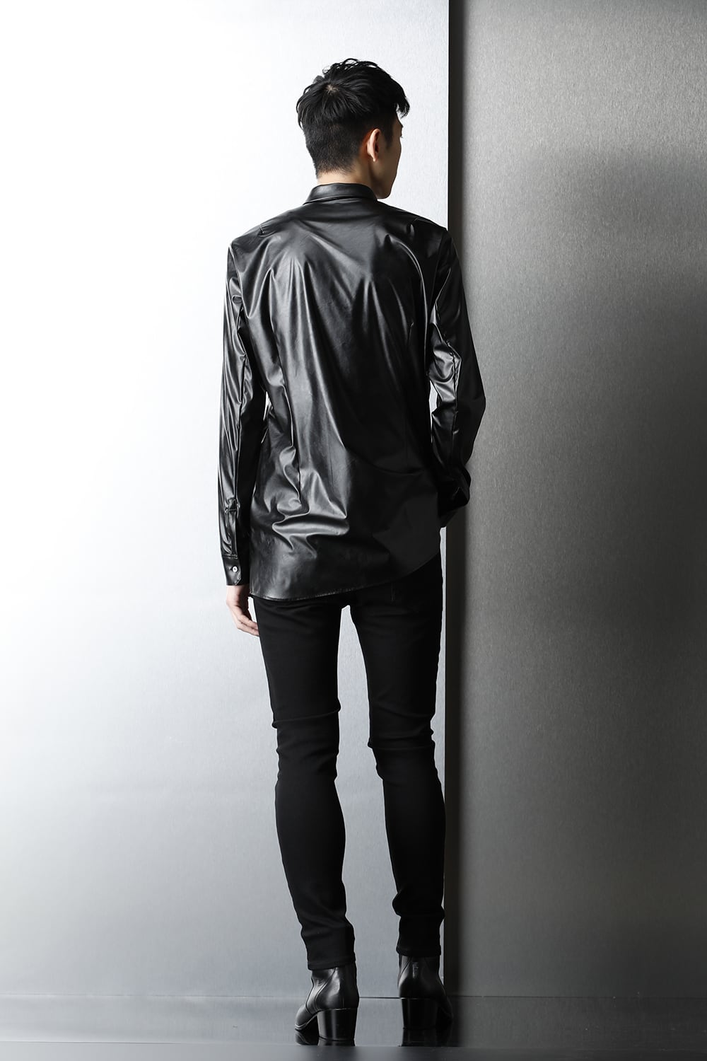 Fake Leather Shirt Black