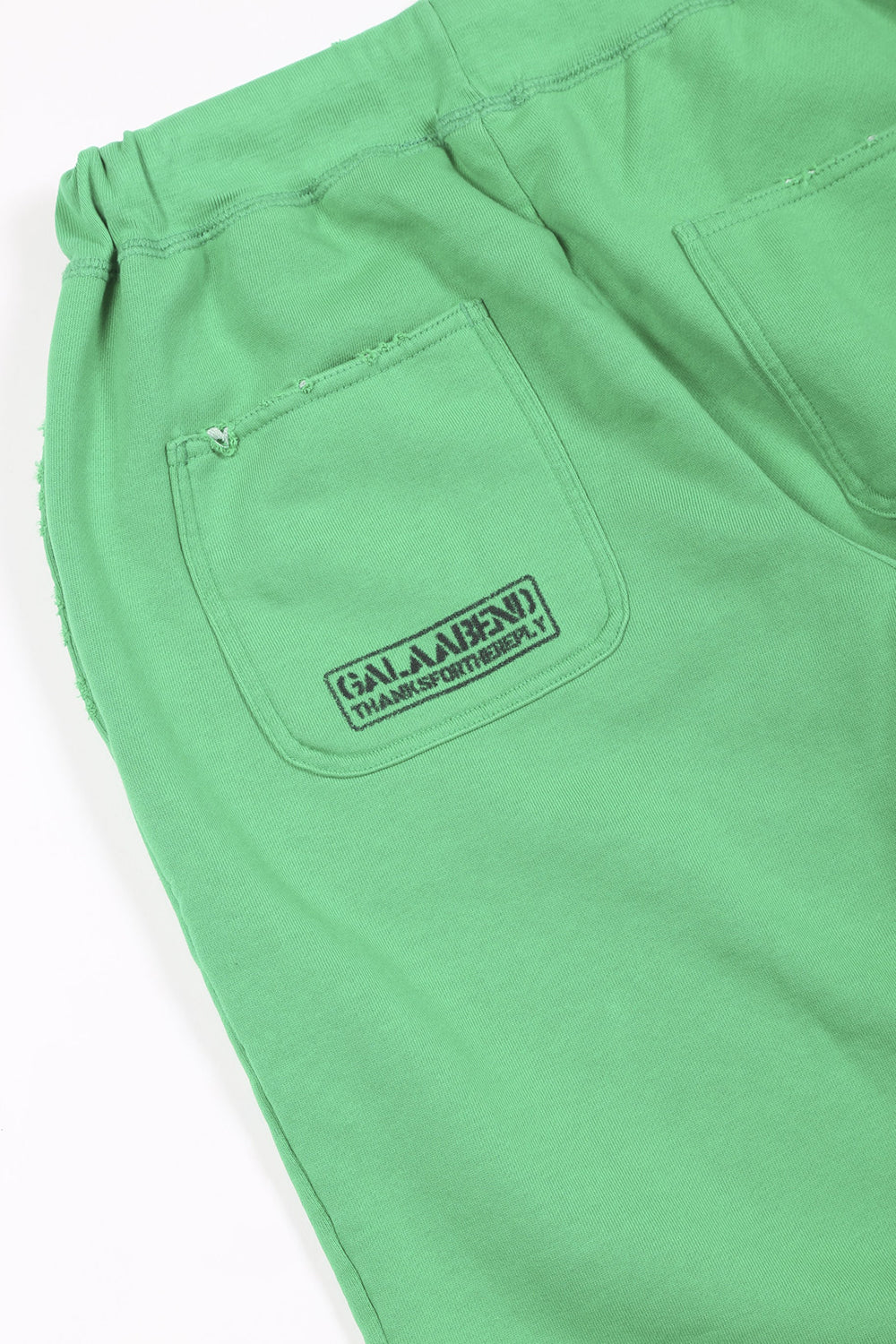 ミドル裏毛 ダメージ スウェット パンツ ブライト グリーン