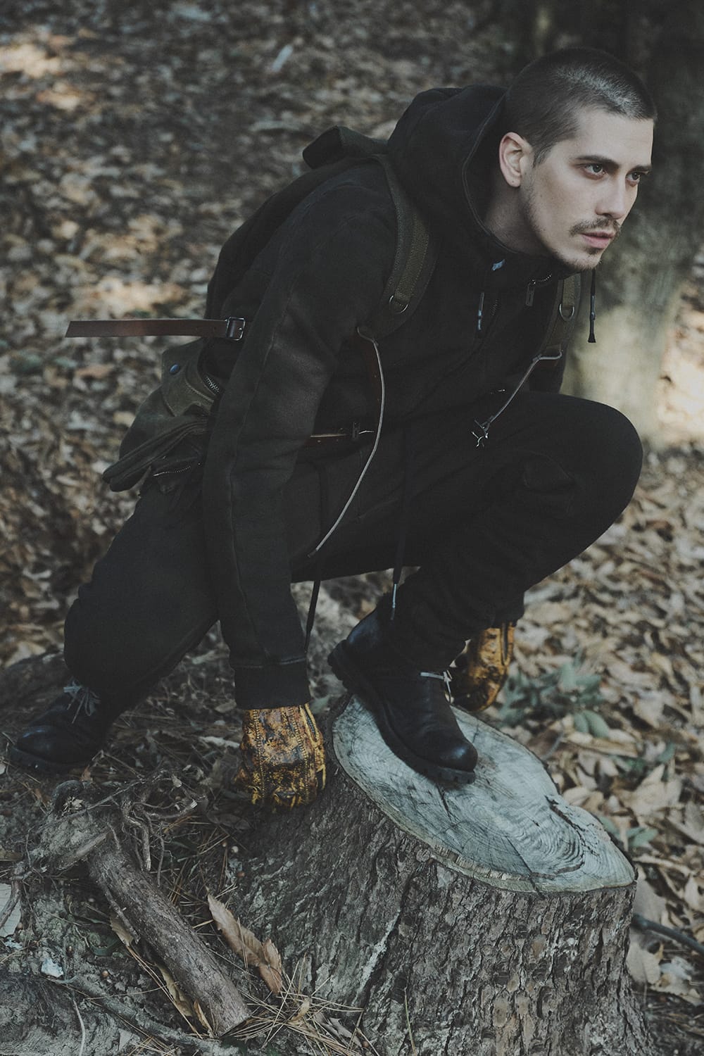 ハイパーストレッチ コットンジャージー フーデットジャケット カーキ