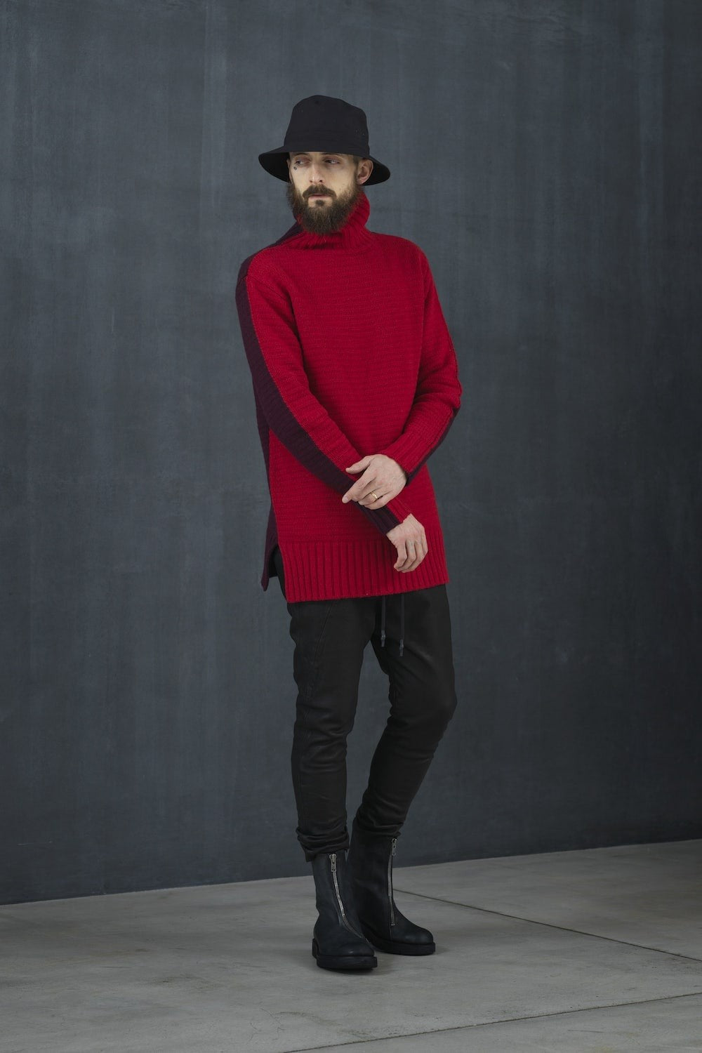 DOUBLEFACE KNIT JERSEY Red×Burgundy