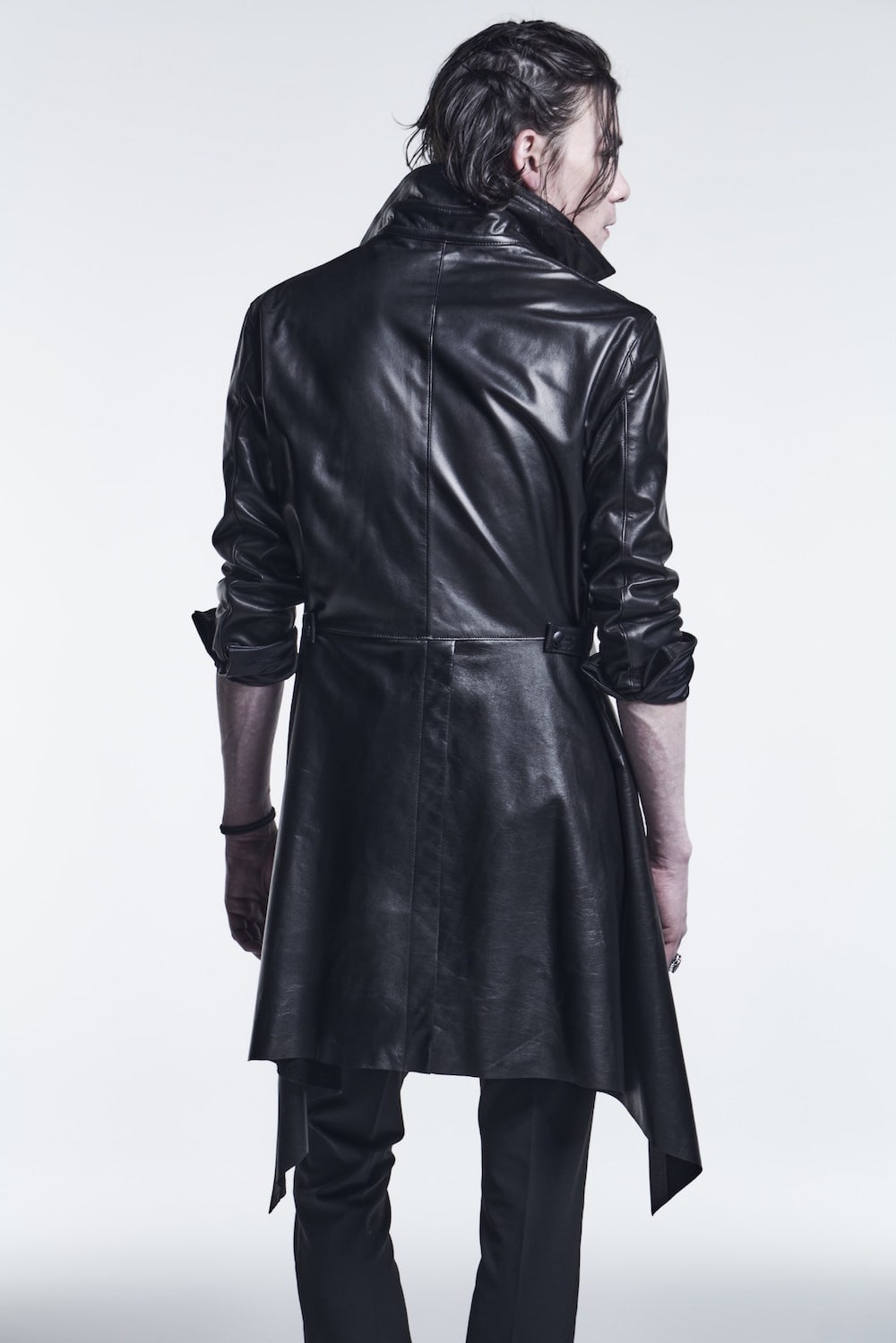 Pin Tuck Leather Flare Shirts