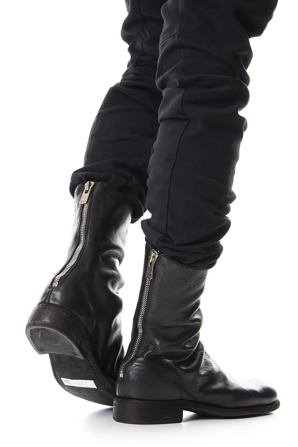 Middle Back Zip Boots Single Sole - Horse Full Grain Leather - 988