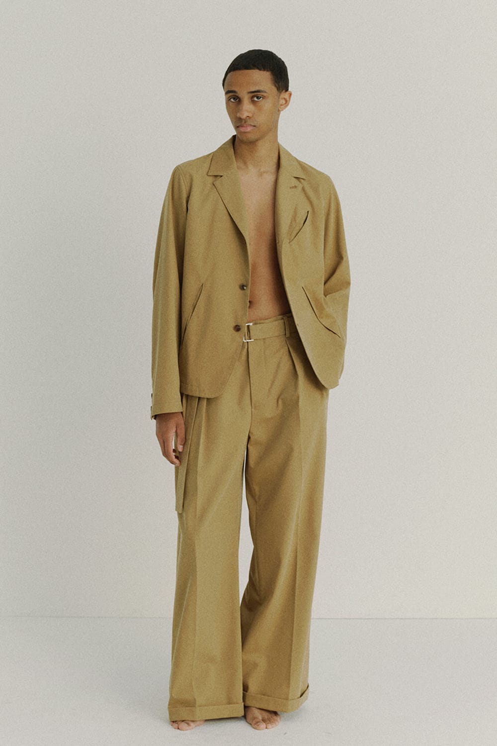 Belted Buggy Trousers Camel