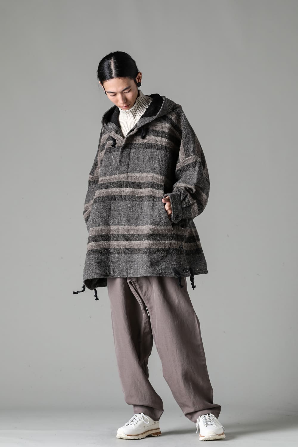 JACKET#54 Bold Stripe Wool Cotton