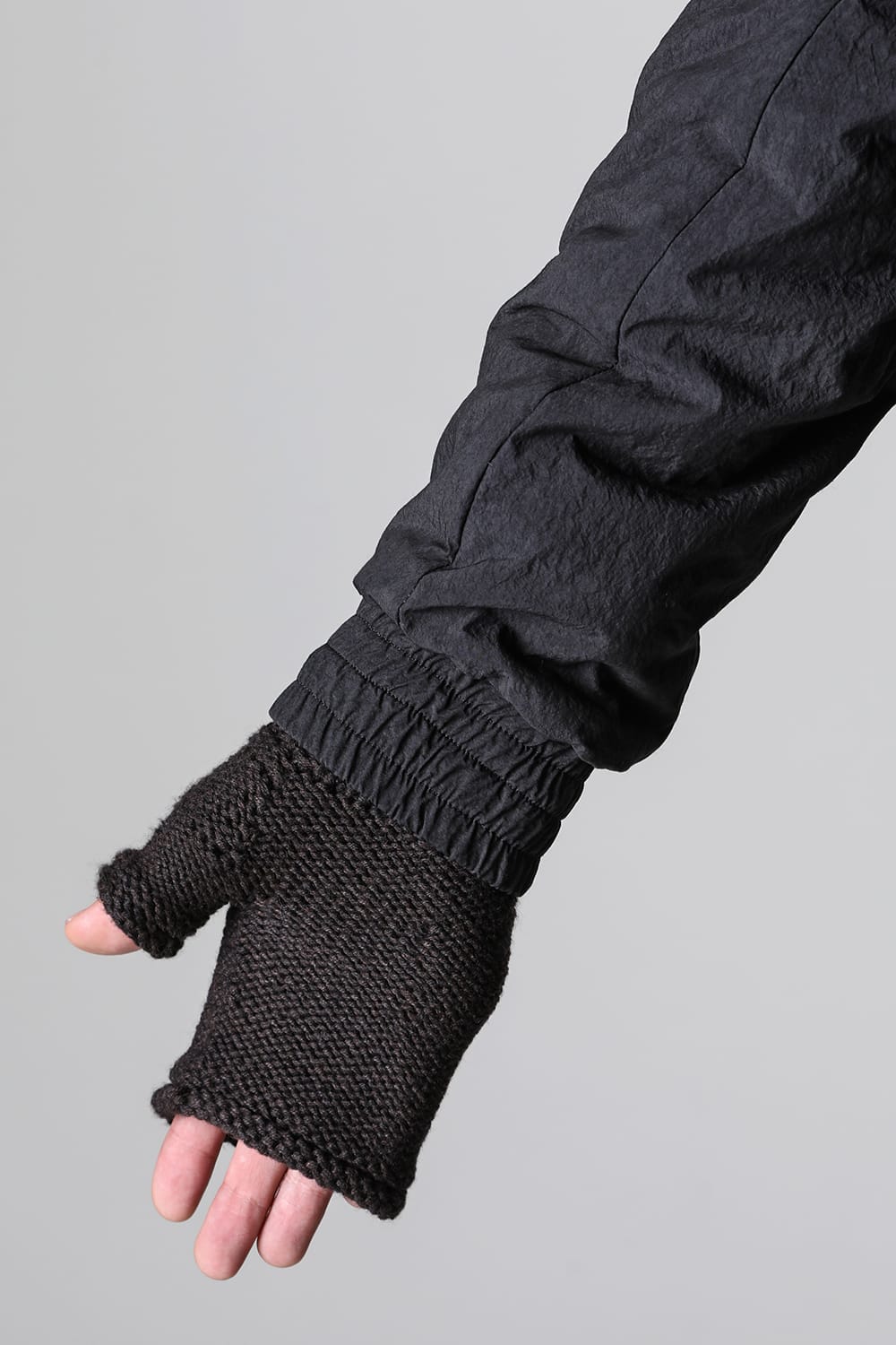Knit glove cotton / cashmere Chocolate