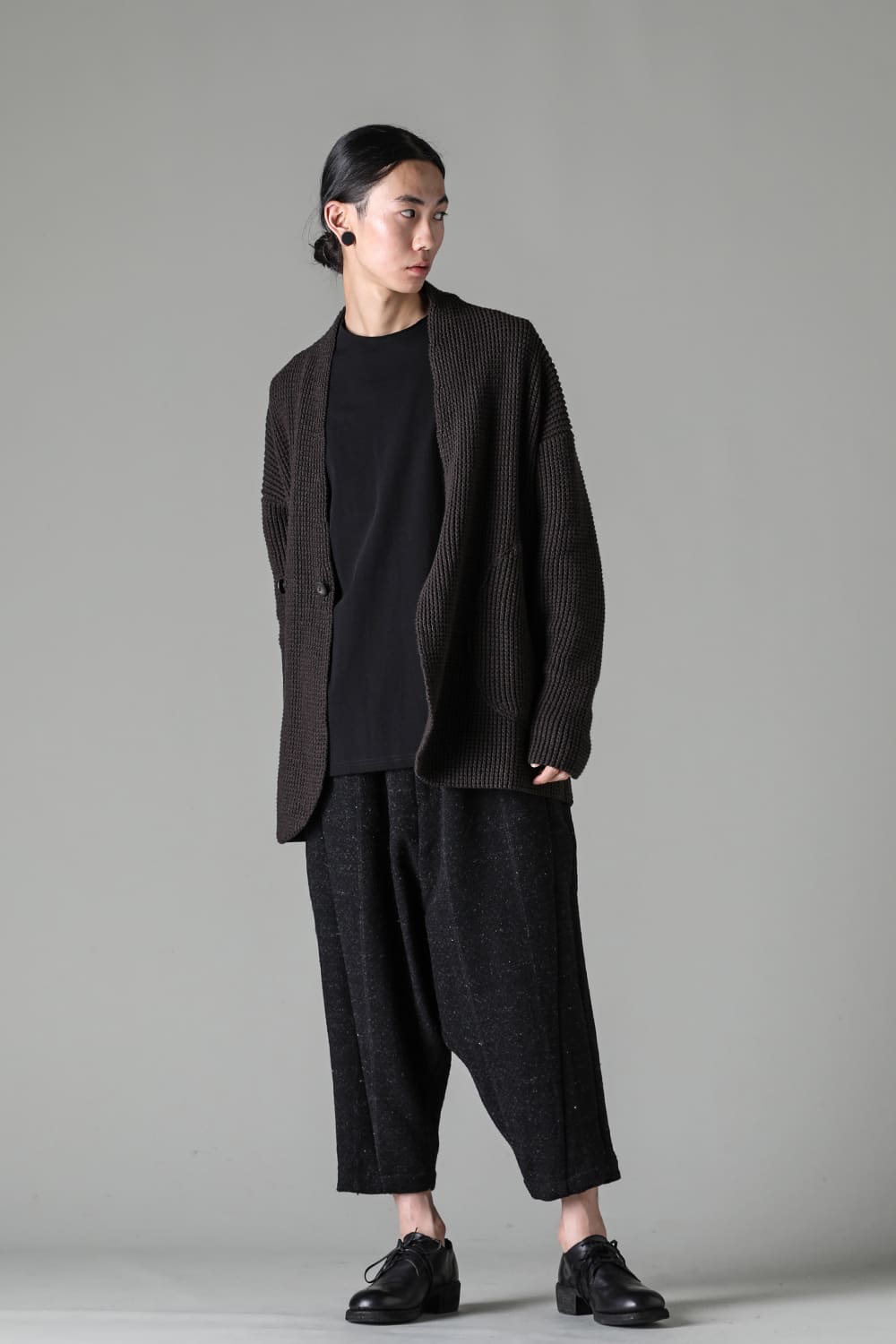 Knit cardigan cotton / cashmere Chocolate