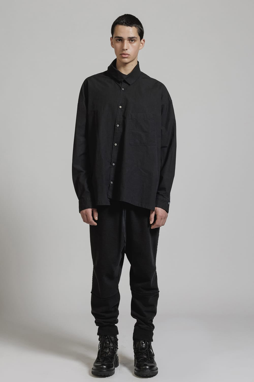 Diagonal Open High Neck Shirt