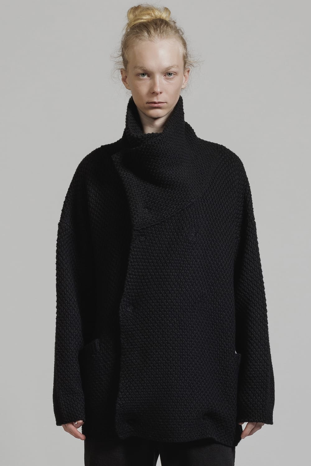 1.5Gスナップカーディガン ブラック