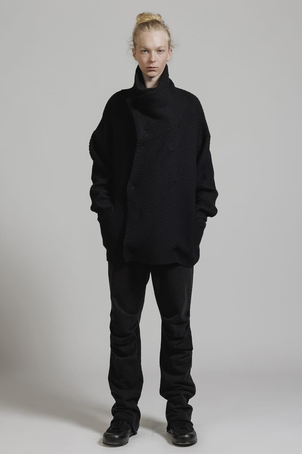 1.5Gスナップカーディガン ブラック