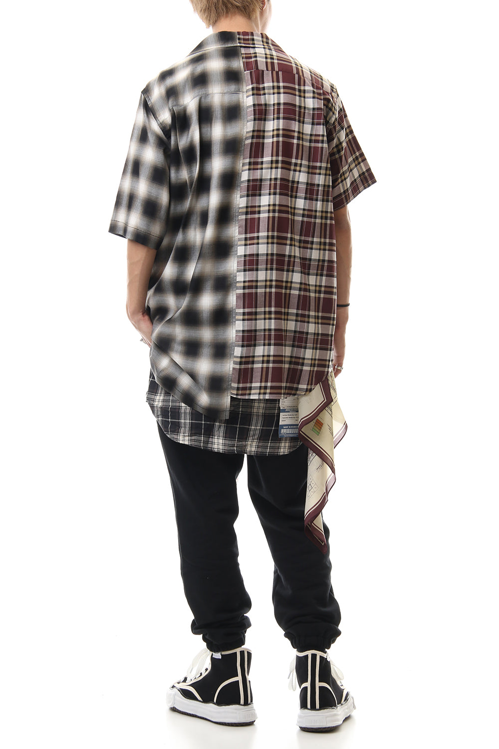 Mix Pattern H/S Shirts Black