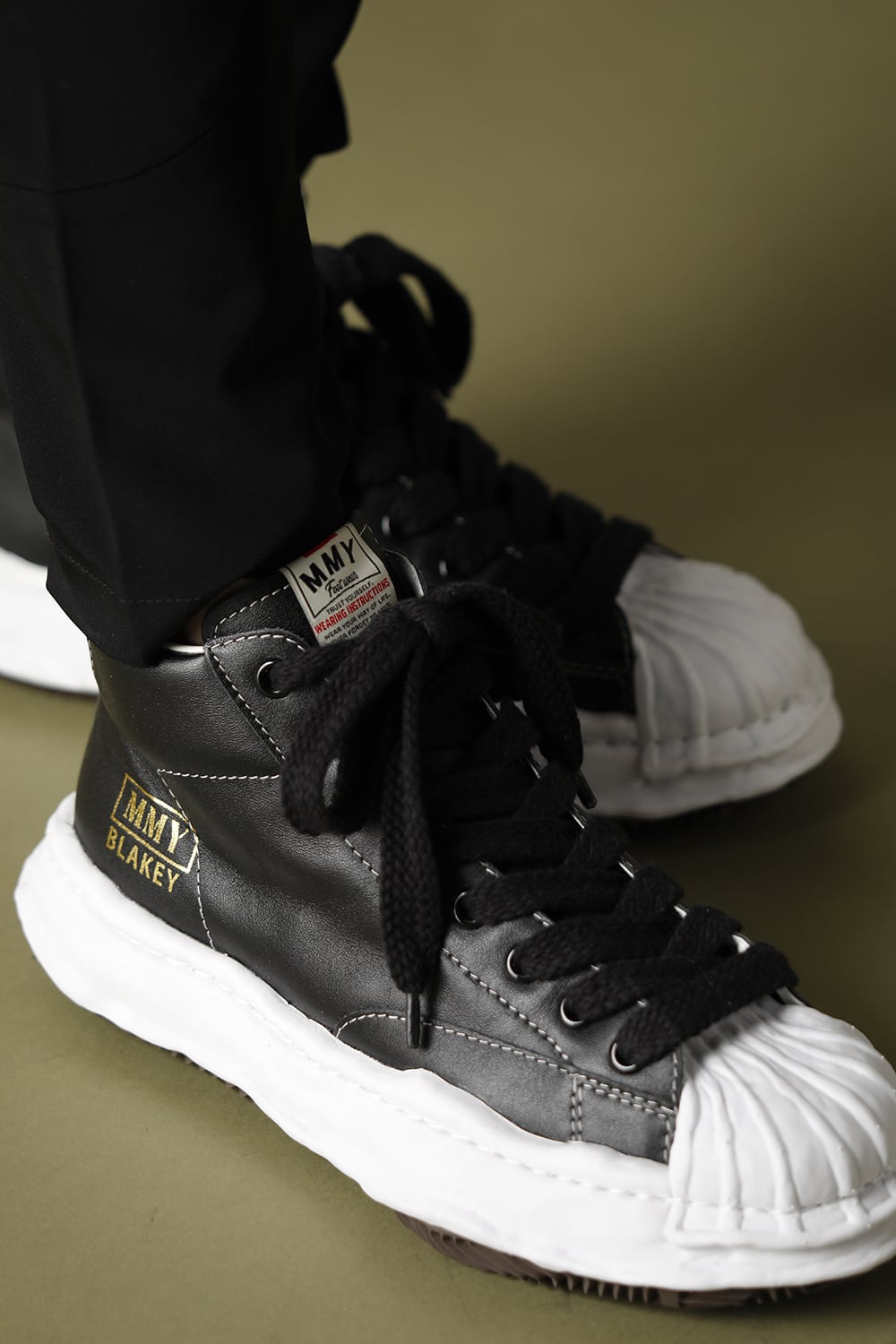 -BLAKEY High- Original STC sole leather Hi-top sneakers Black