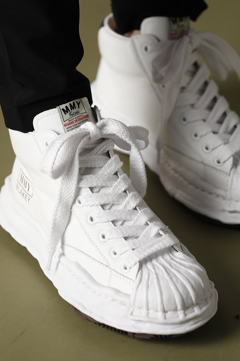 -BLAKEY High- Original STC sole leather Hi-top sneakers White