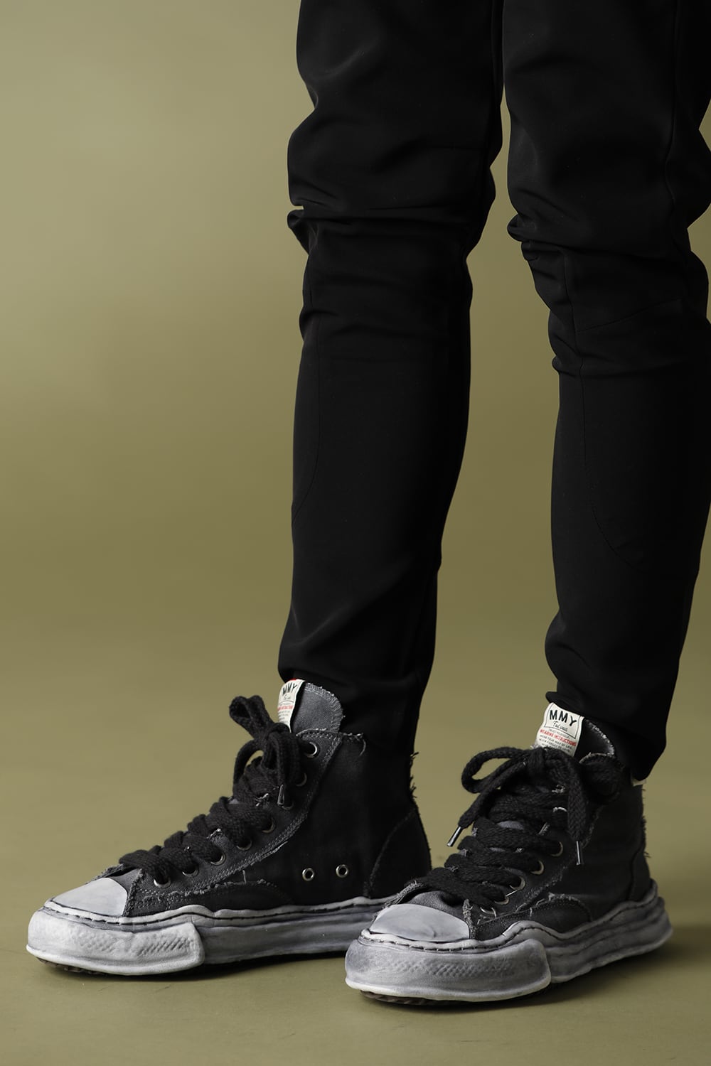 -PETERSON- Original sole over dyed Hi-top sneakers Black