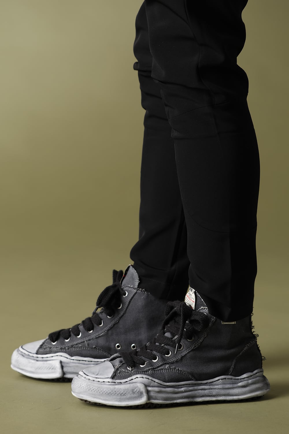 -PETERSON- Original sole over dyed Hi-top sneakers Black