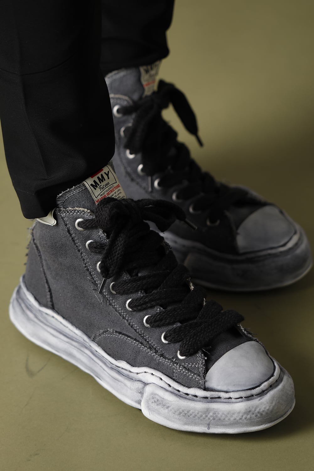 -PETERSON- Original sole over dyed Hi-top sneakers Black