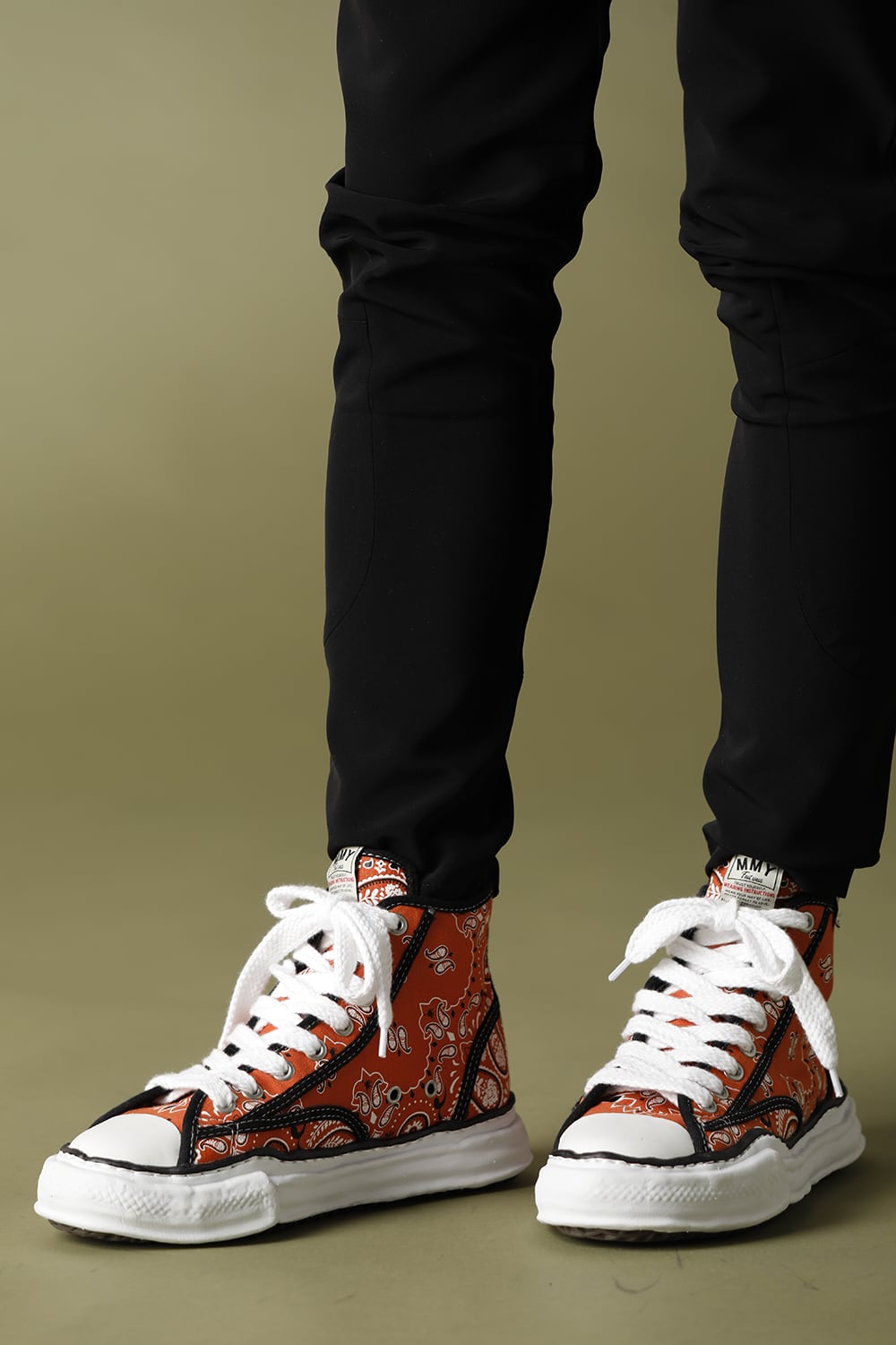 -ピーターソン ハイ- オリジナルソール キャンバス バンダナ ハイトップ スニーカー Orenge