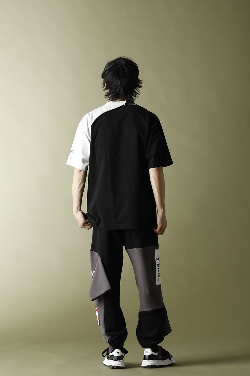 Inset T-shirt pants Black