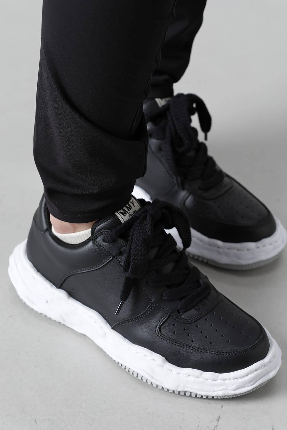 WAYNE low - original sole leather Low-Top sneakers Black