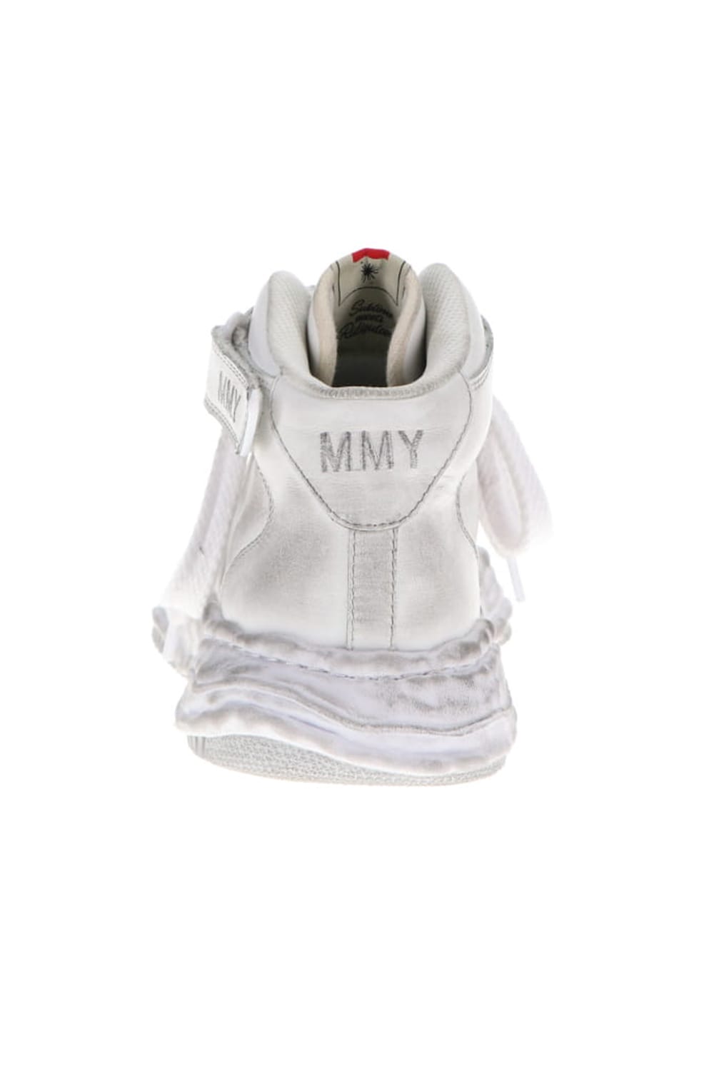 -ウェイン ハイ- オリジナルソール 汚し加工 レザー ハイトップ スニーカー White