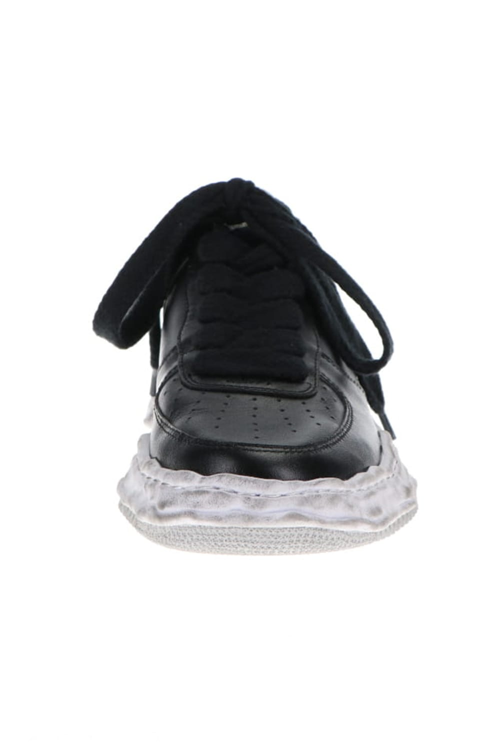 -ウェイン ロー- オリジナルソール 汚し加工 レザー ロートップ スニーカー Black