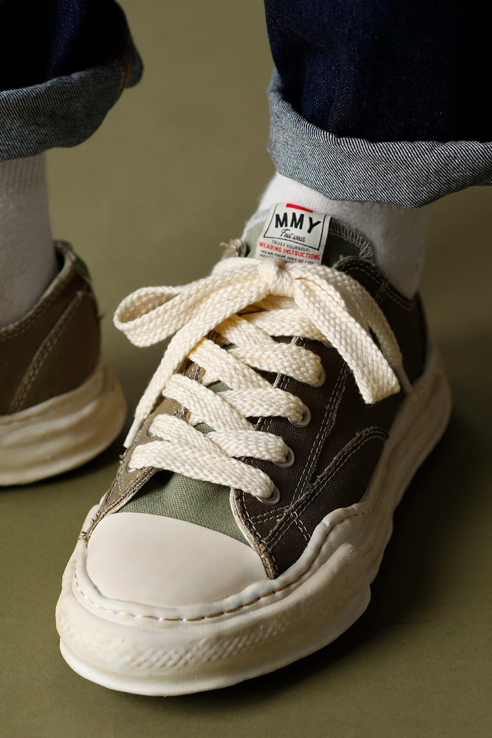 -ピーターソン ロー- オーバーダイ オリジナルソール キャンバス ロートップ スニーカー Green