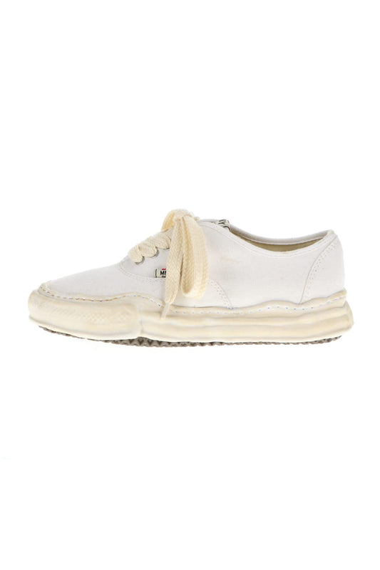 -BAKER- Over-dyed original sole canvas Low-Top sneakers White