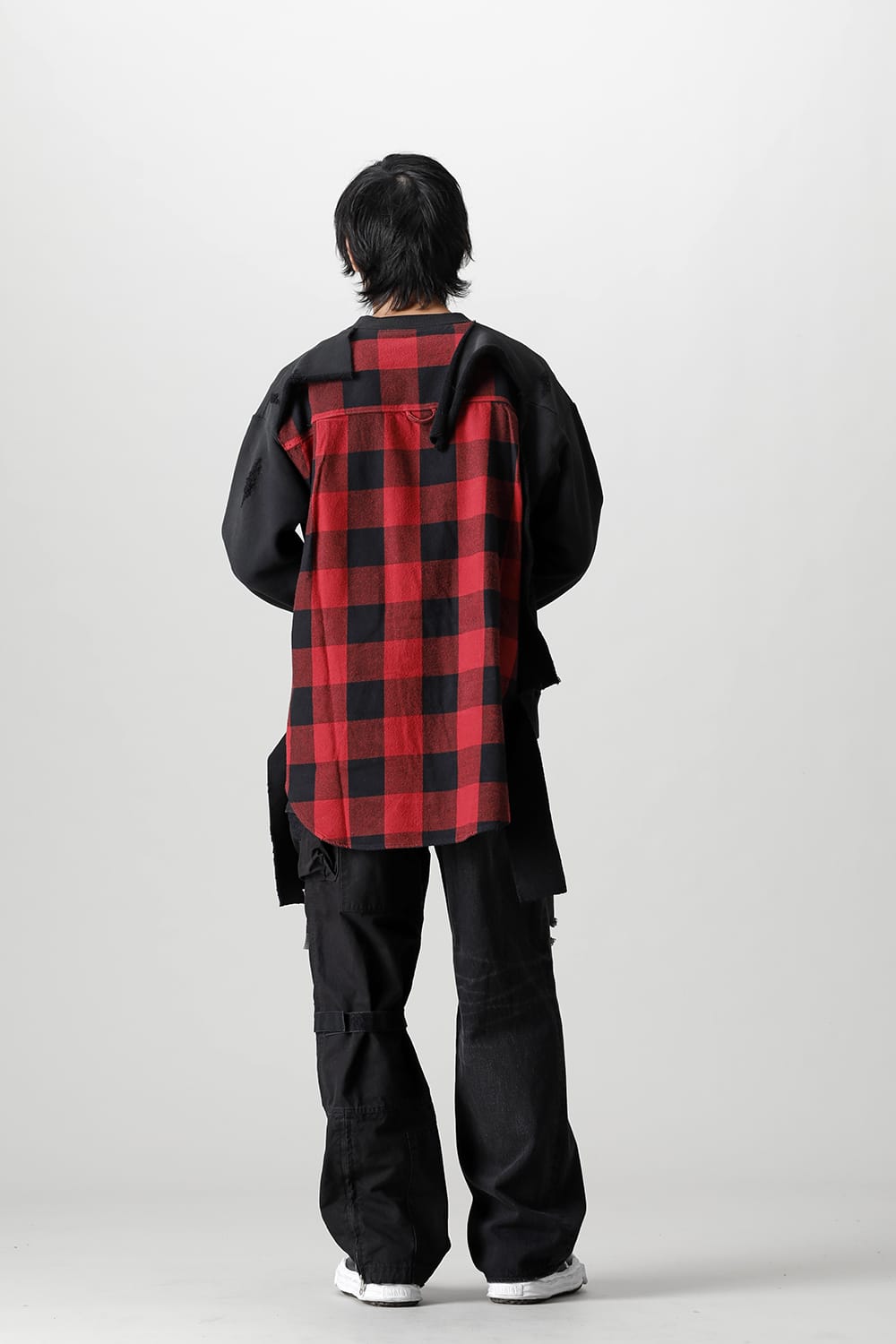 Shirt combined pullover Black