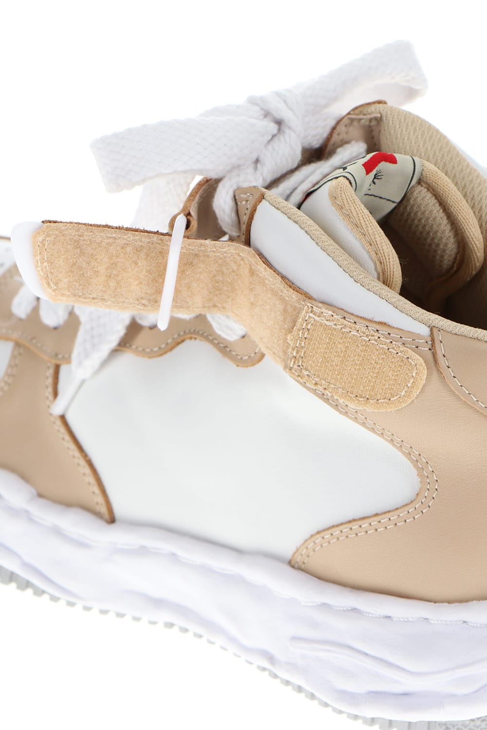 -ウェイン ハイ- オリジナルソール レザー ハイトップ スニーカー Beige / White