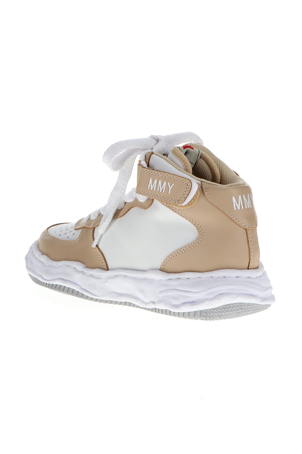 -ウェイン ハイ- オリジナルソール レザー ハイトップ スニーカー Beige / White