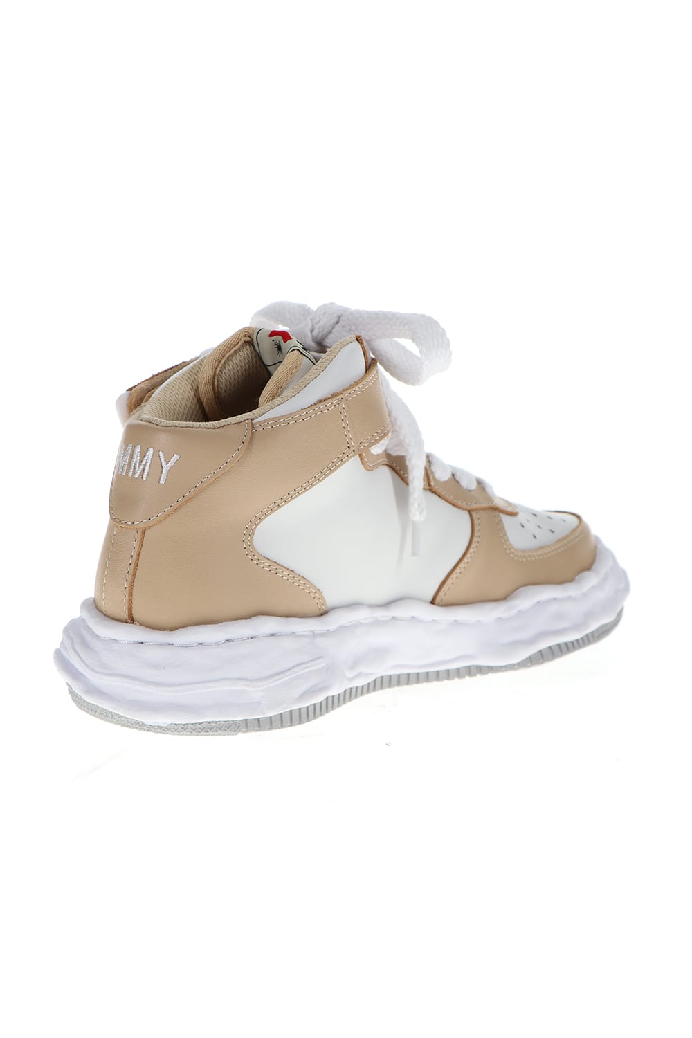 -ウェイン ハイ- オリジナルソール レザー ハイトップ スニーカー Beige / White