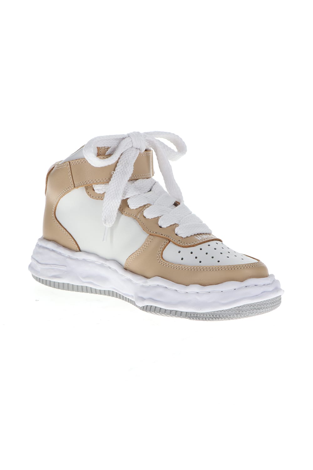 -ウェイン ハイ- オリジナルソール レザー ハイトップ スニーカー Beige / White