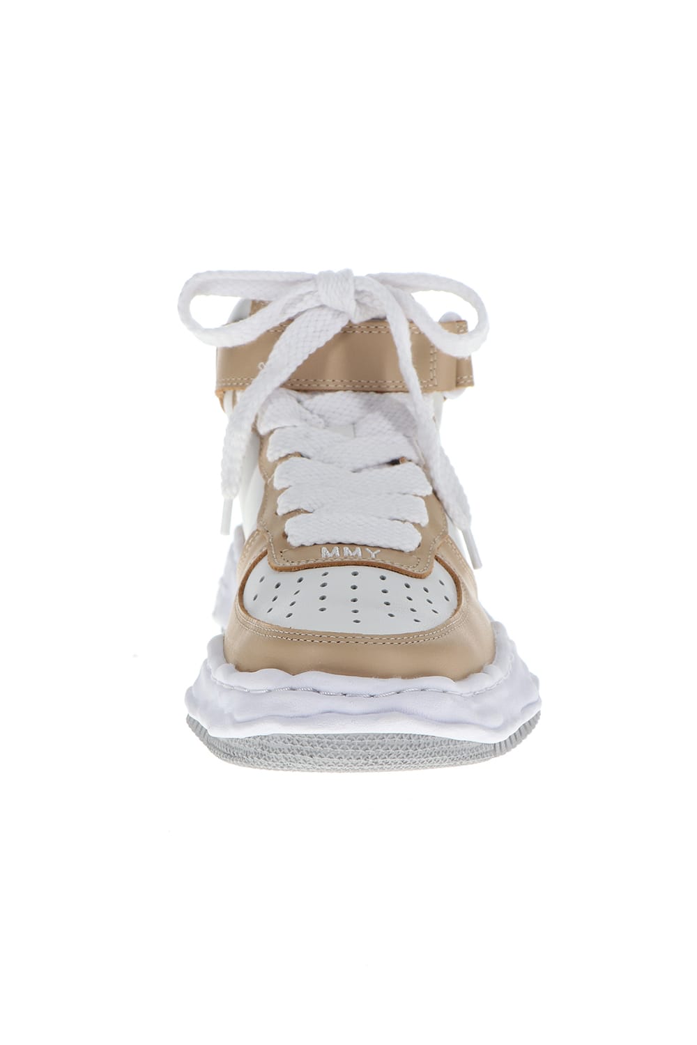 -ウェイン ハイ- オリジナルソール レザー ハイトップ スニーカー Beige / White