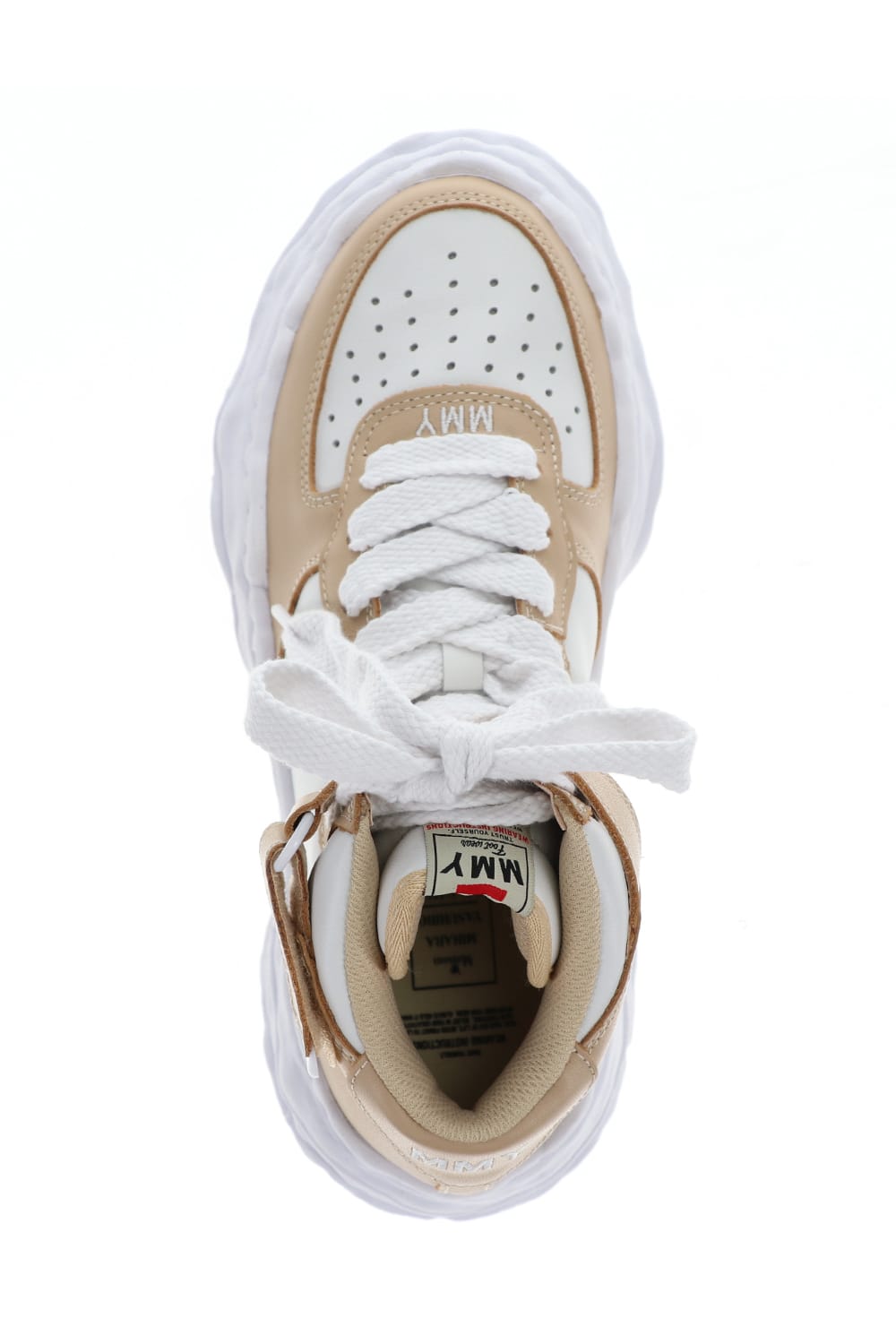 -ウェイン ハイ- オリジナルソール レザー ハイトップ スニーカー Beige / White