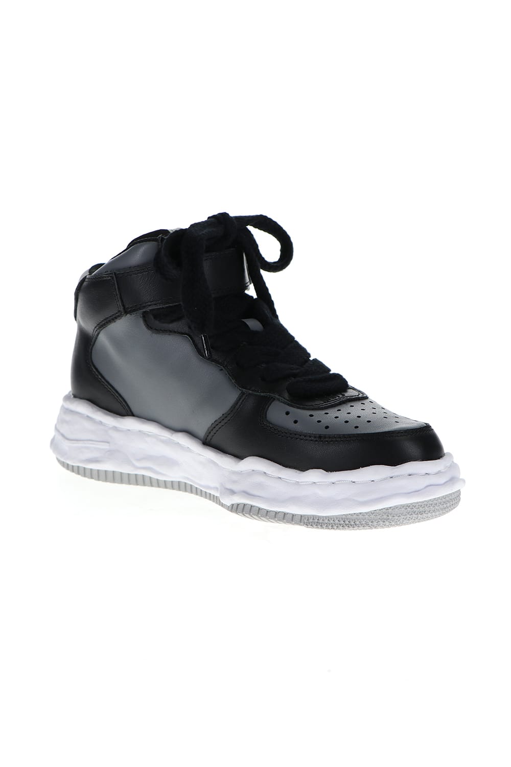 -ウェイン ハイ- オリジナルソール レザー ハイトップ スニーカー Black / Gray