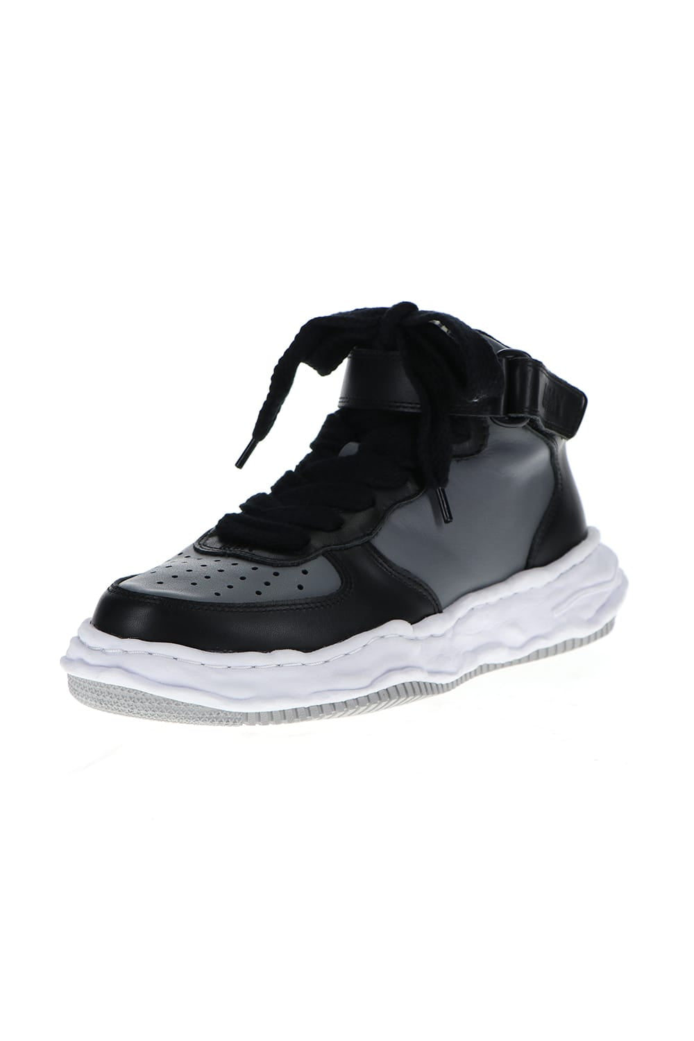 -ウェイン ハイ- オリジナルソール レザー ハイトップ スニーカー Black / Gray