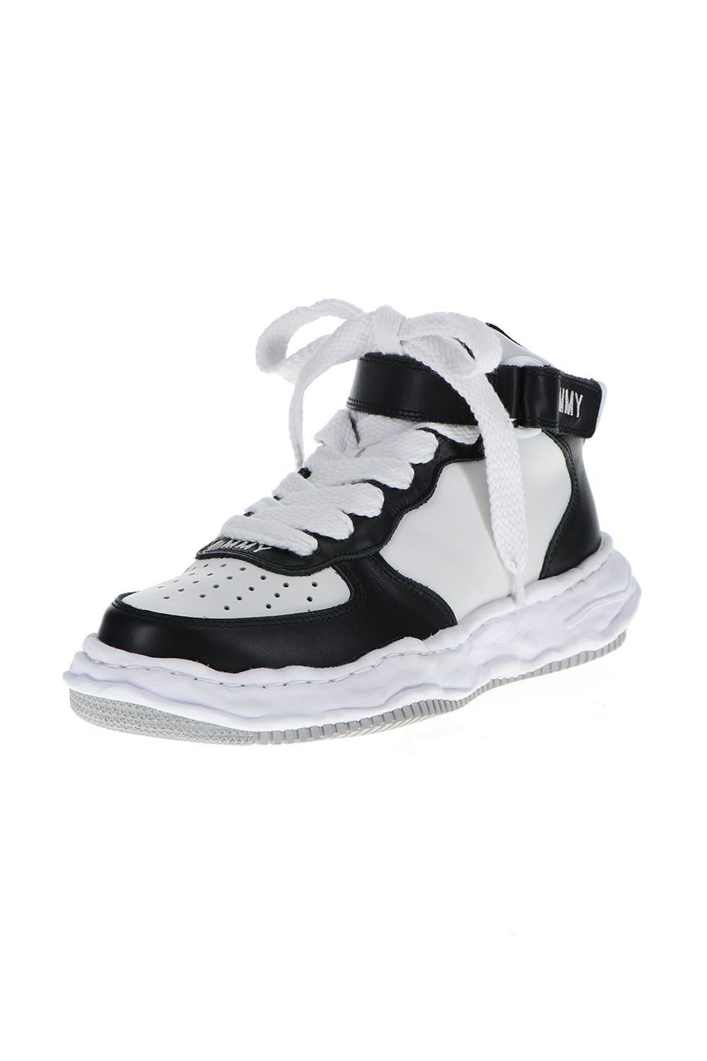 -ウェイン ハイ- オリジナルソール レザー ハイトップ スニーカー Black / White