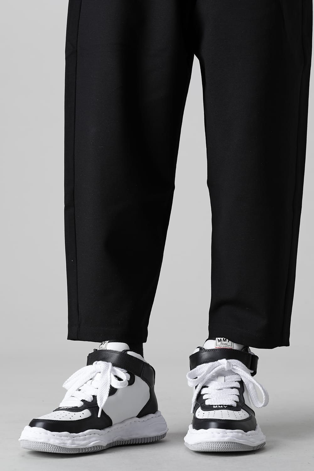 -ウェイン ハイ- オリジナルソール レザー ハイトップ スニーカー Black / White