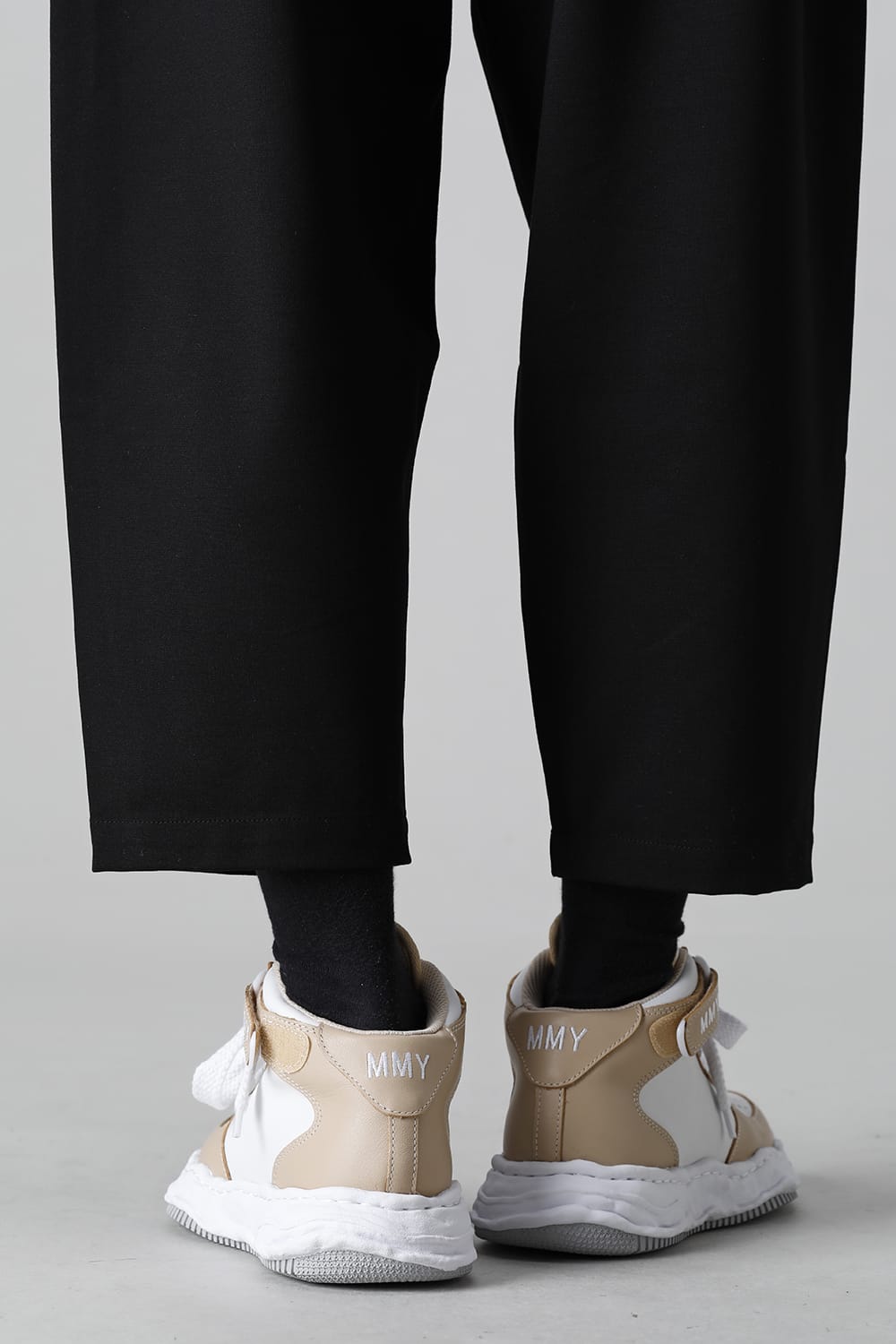 -ウェイン ハイ- オリジナルソール レザー ハイトップ スニーカー Beige / White