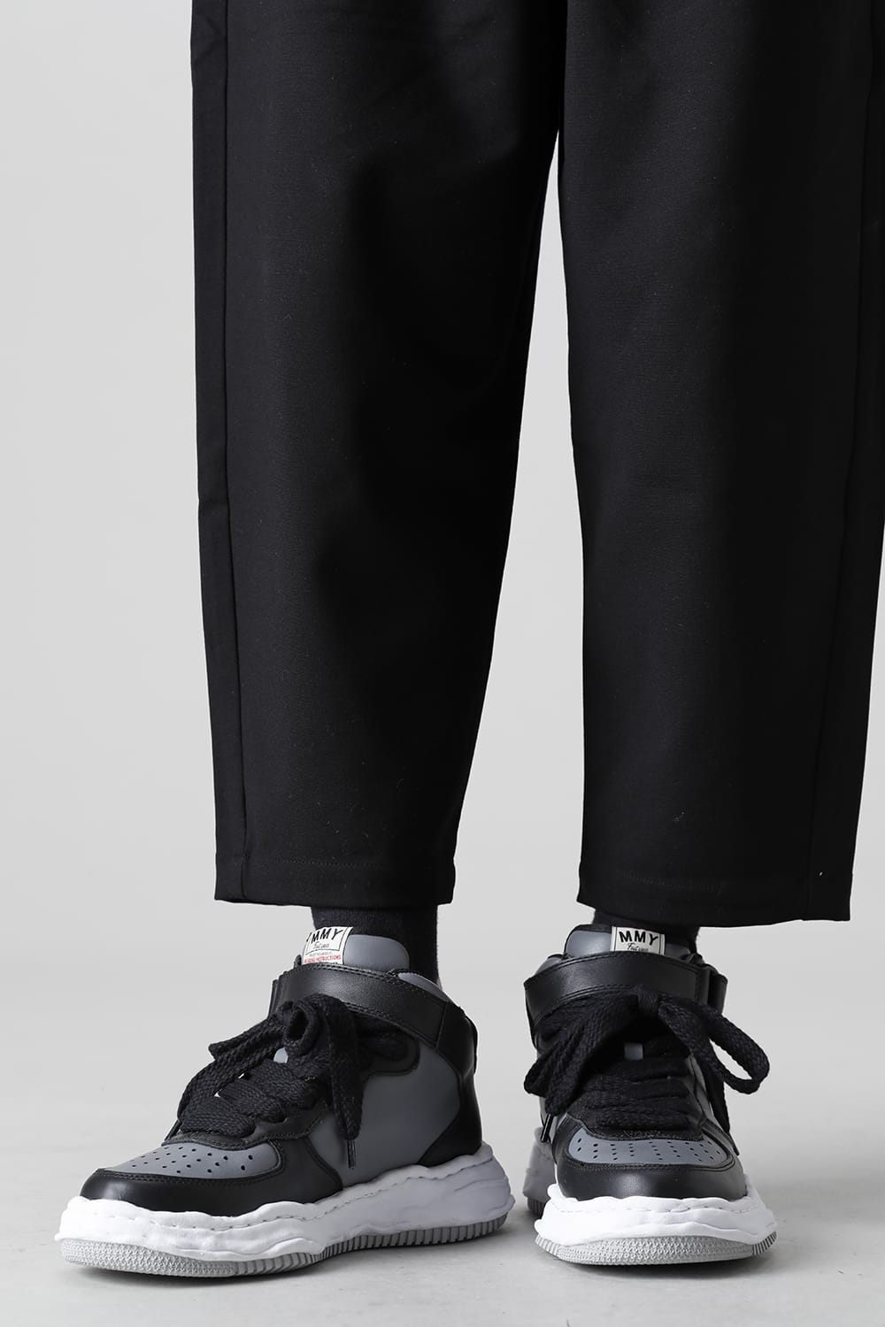 -ウェイン ハイ- オリジナルソール レザー ハイトップ スニーカー Black / Gray