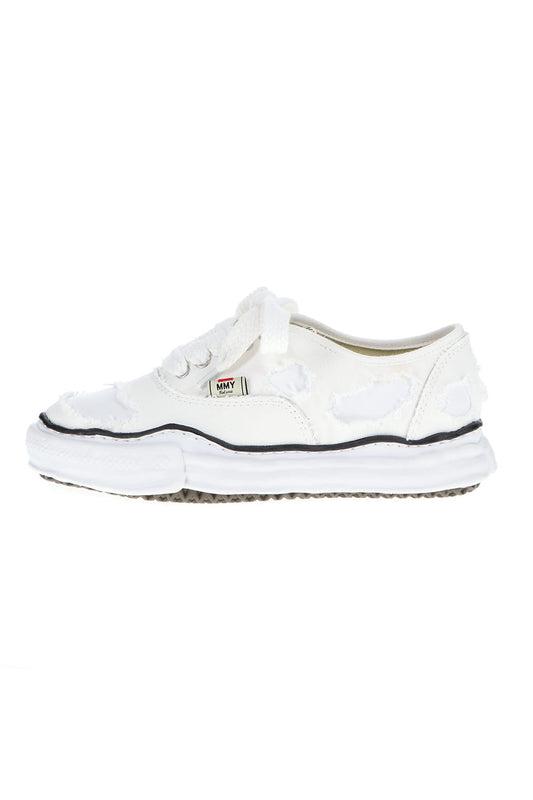 -BAKER- Original sole broken canvas Low-Top sneakers White