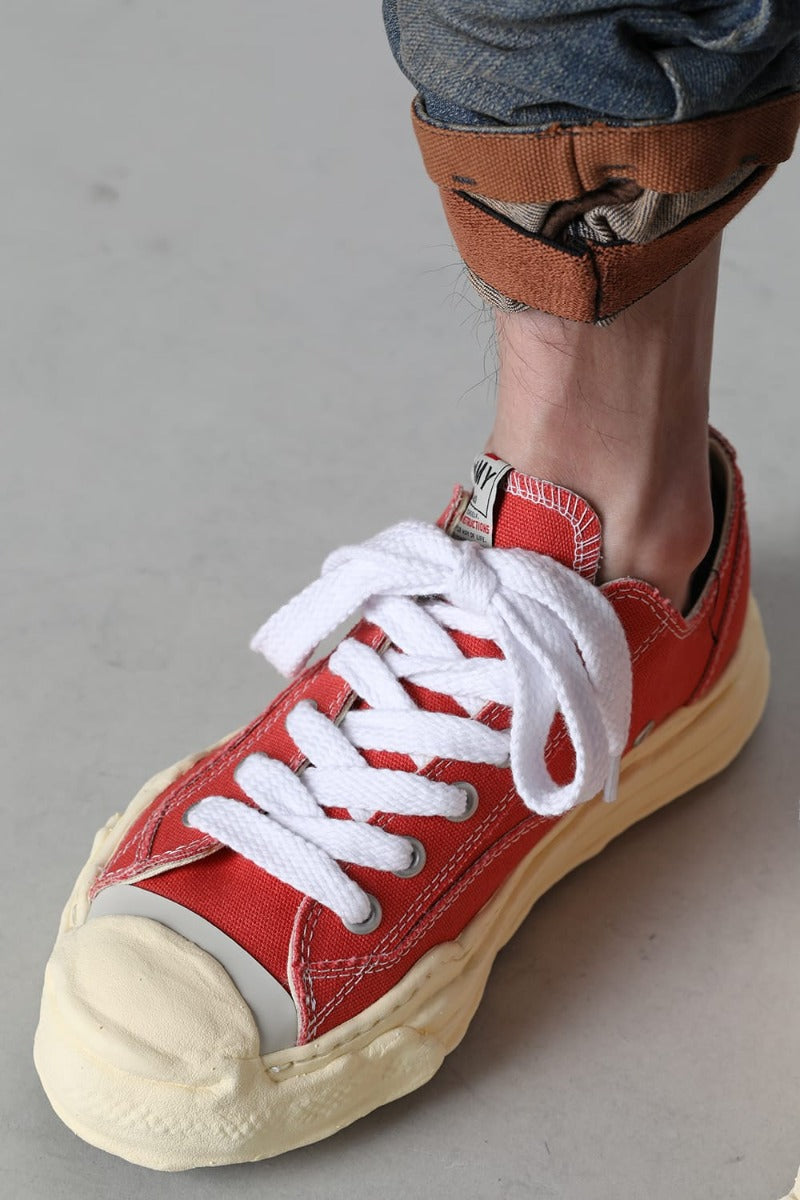 HANK- Original sole sneaker LOW Cut canvas Vintage like Sole Orange
