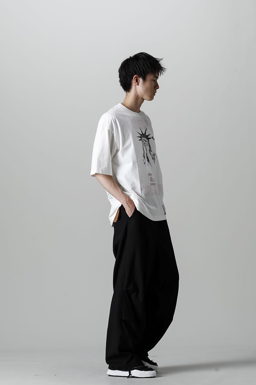 SELF CULTURE printed Tee White