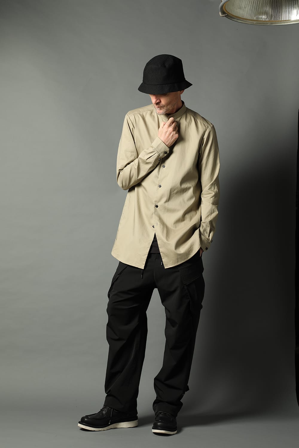 シャツ 200/2 コットン ダブルウィーブ ベージュ