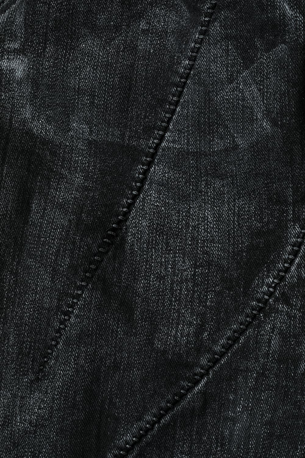 Product Coated Stretch Cotton Denim Overlock Twisted Curve Slim Pants