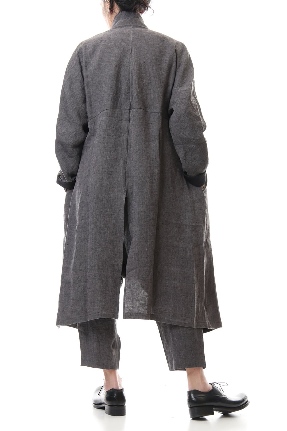 Linen Herringborne Bio Finish Light Coat - CA5-LI13 GrayBlack