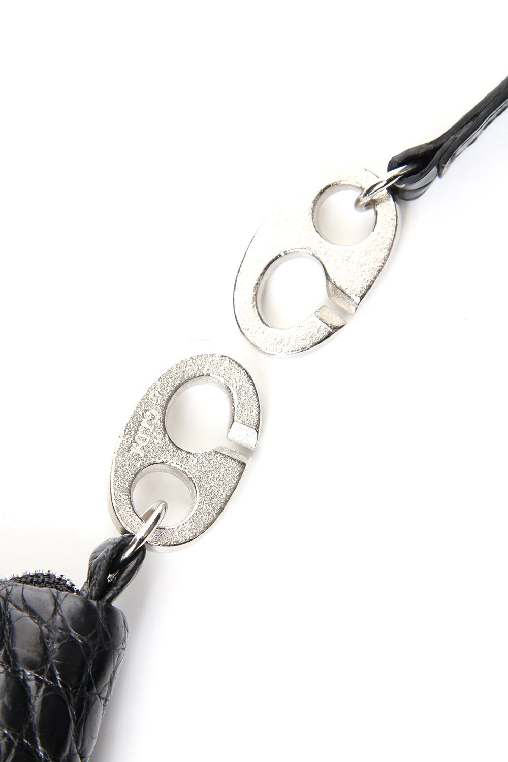 1 Tone Punch Shoulder - Crocodile Leather Black