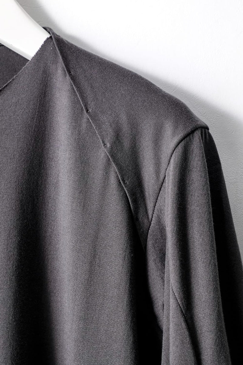 Crew Neck Long sleeve suvin cotton jersey Charcoal