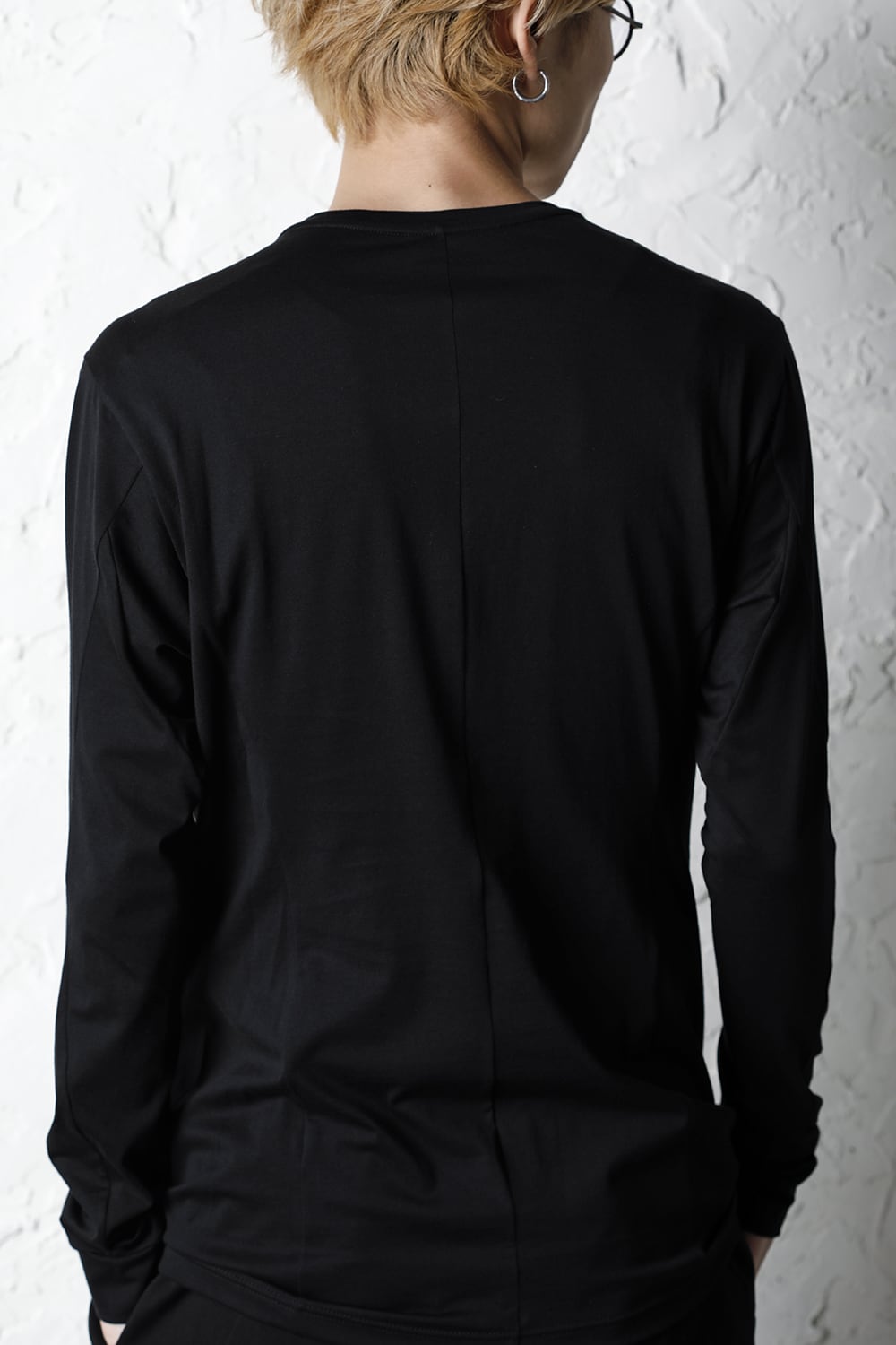 Long sleeve cotton high twist interlock jersey Black